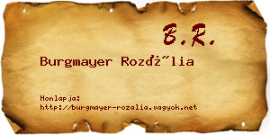 Burgmayer Rozália névjegykártya